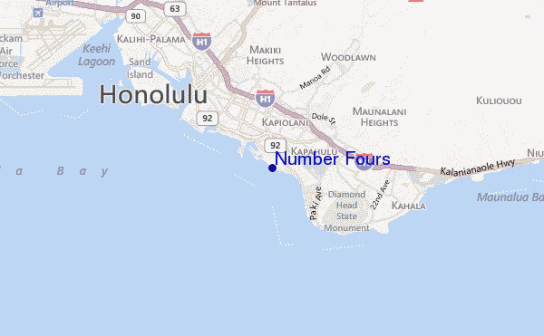 mapa de localização de Number Fours