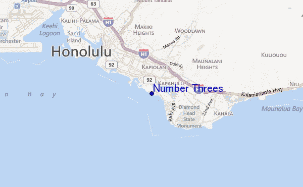 mapa de localização de Number Threes
