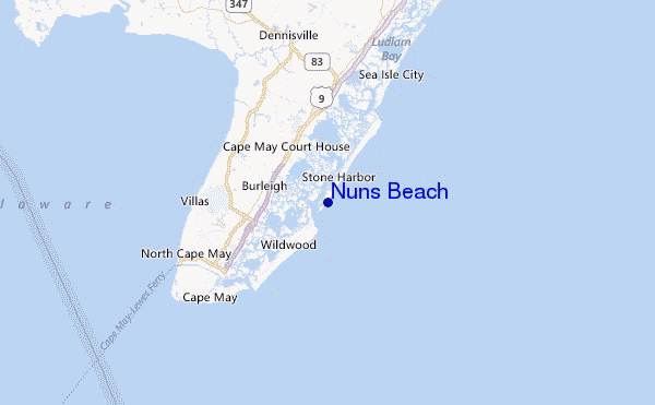 Nuns Beach Location Map