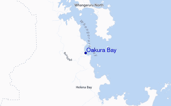mapa de localização de Oakura Bay