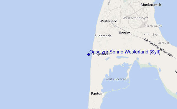 mapa de localização de Oase zur Sonne Westerland (Sylt)