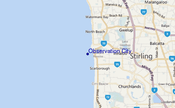 mapa de localização de Observation City