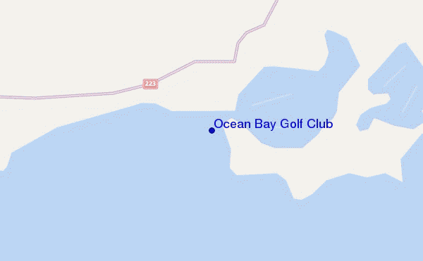 mapa de localização de Ocean Bay Golf Club