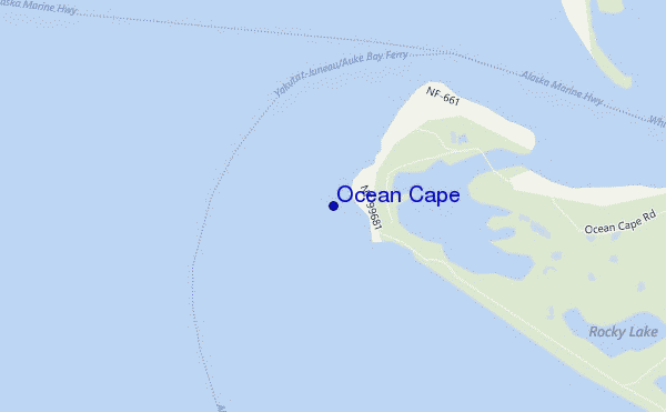 mapa de localização de Ocean Cape