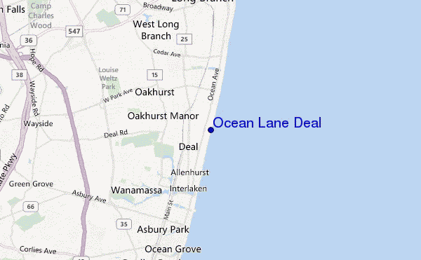 mapa de localização de Ocean Lane Deal