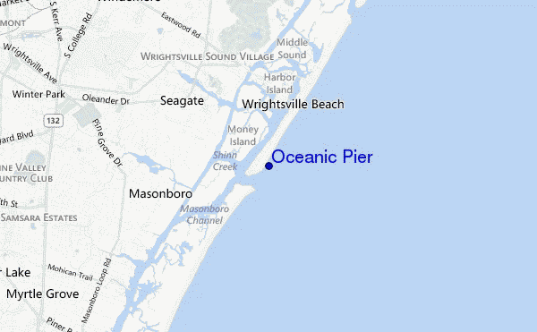 mapa de localização de Oceanic Pier