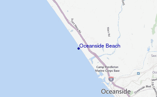 mapa de localização de Oceanside Beach