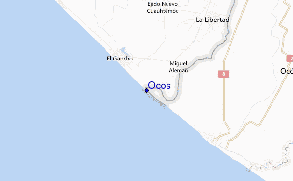 mapa de localização de Ocos