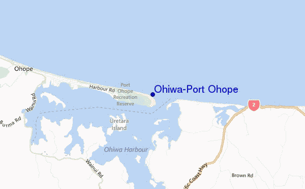 mapa de localização de Ohiwa-Port Ohope