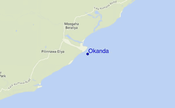 mapa de localização de Okanda