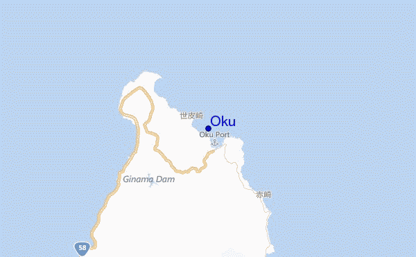 mapa de localização de Oku