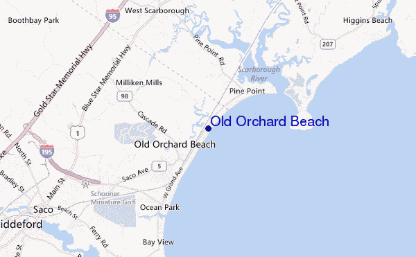 mapa de localização de Old Orchard Beach