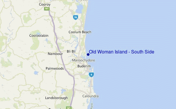 Old Woman Island - South Side Location Map