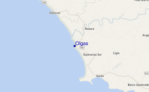 mapa de localização de Olgas