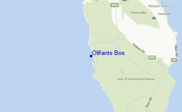 mapa de localização de Olifants Bos