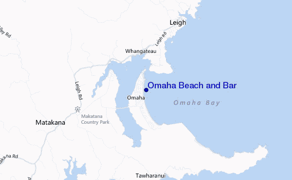 mapa de localização de Omaha Beach and Bar