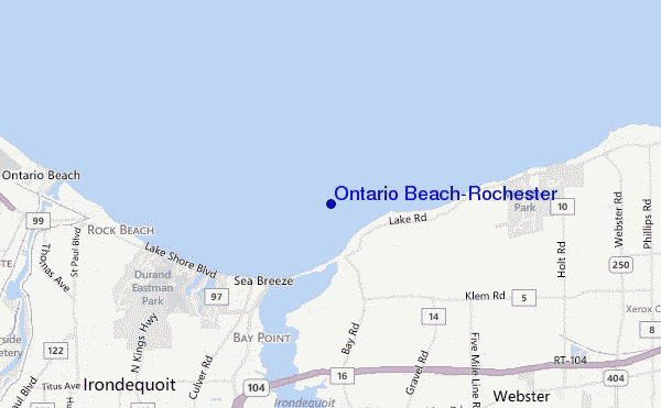 mapa de localização de Ontario Beach-Rochester