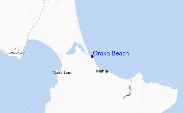 mapa de localização de Oraka Beach