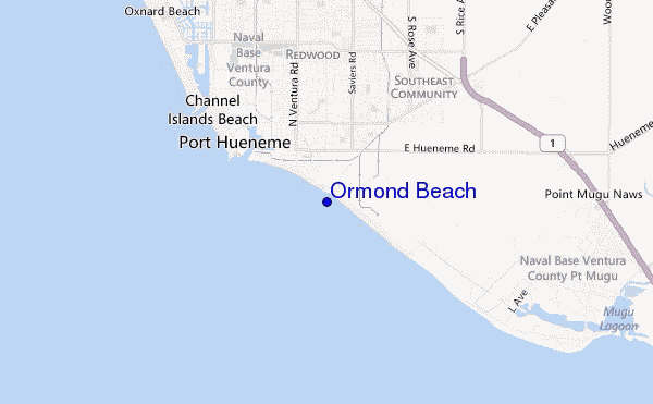 mapa de localização de Ormond Beach