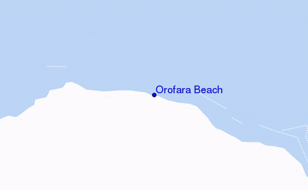 mapa de localização de Orofara Beach