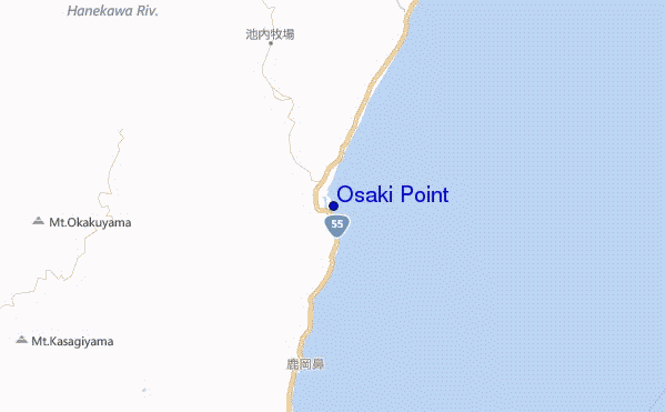 mapa de localização de Osaki Point