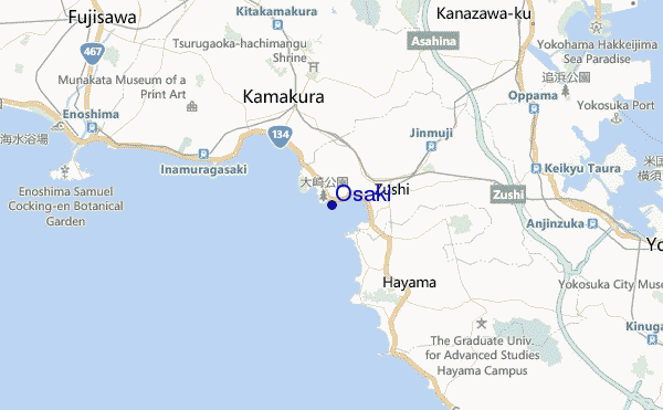 mapa de localização de Osaki