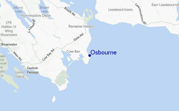 mapa de localização de Osbourne