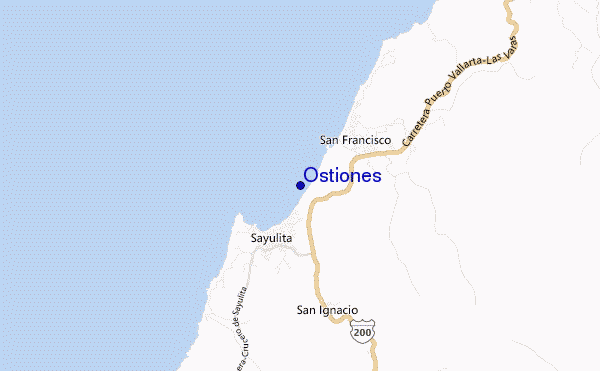 mapa de localização de Ostiones