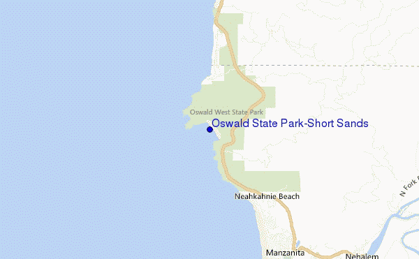 mapa de localização de Oswald State Park/Short Sands
