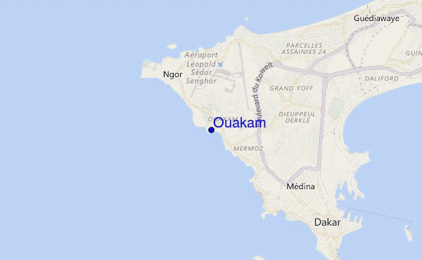 mapa de localização de Ouakam