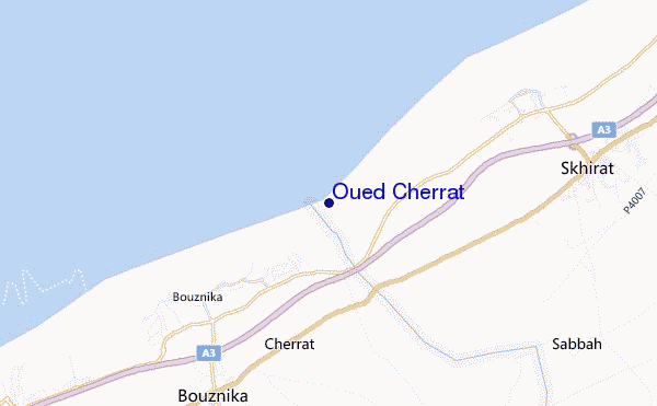 mapa de localização de Oued Cherrat