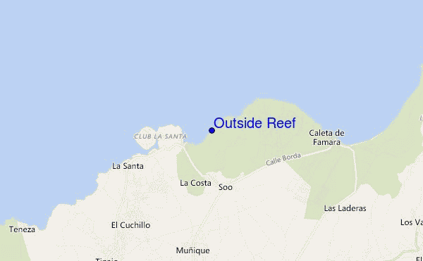mapa de localização de Outside Reef