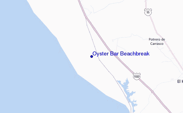 mapa de localização de Oyster Bar Beachbreak