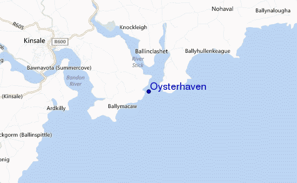 mapa de localização de Oysterhaven