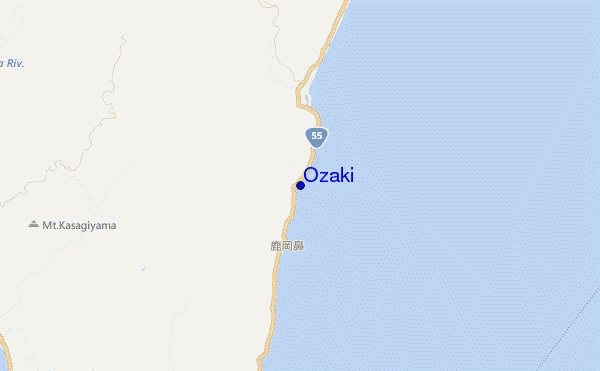 mapa de localização de Ozaki