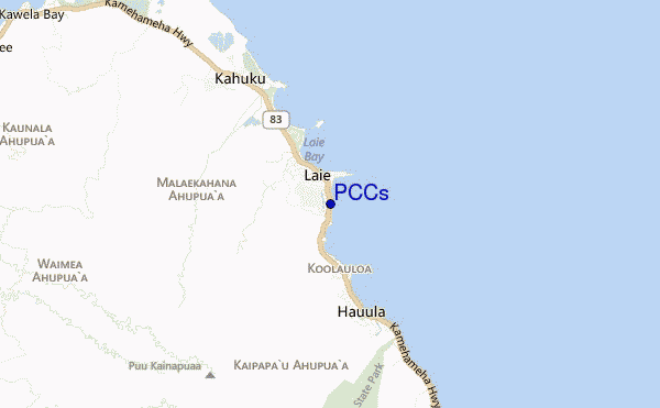 mapa de localização de PCCs