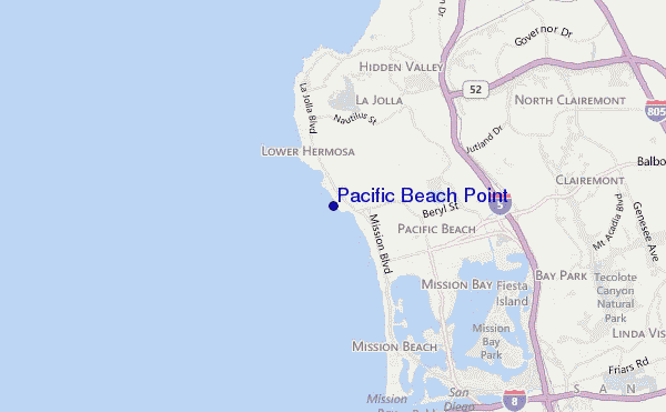 mapa de localização de Pacific Beach Point