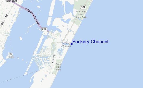mapa de localização de Packery Channel