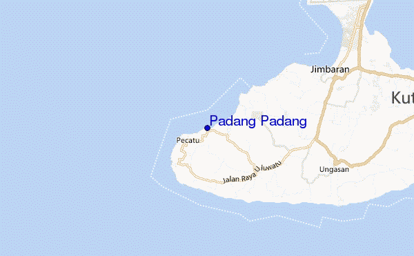 mapa de localização de Padang Padang