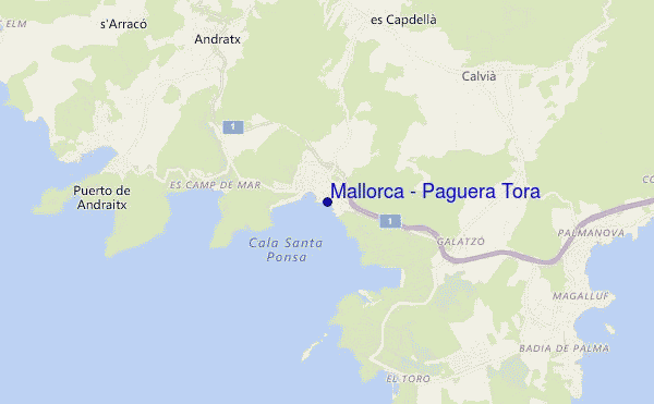 mapa de localização de Mallorca - Paguera Tora