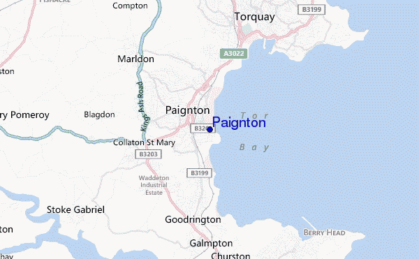 mapa de localização de Paignton