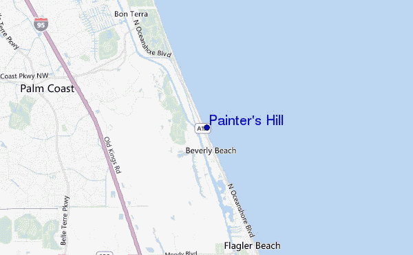 mapa de localização de Painter s Hill
