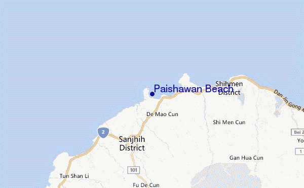 mapa de localização de Paishawan Beach