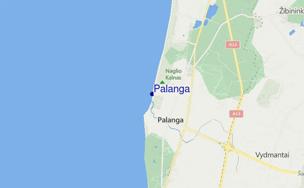 mapa de localização de Palanga