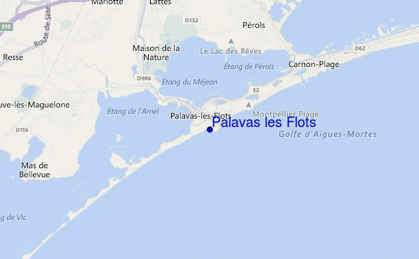 mapa de localização de Palavas les Flots