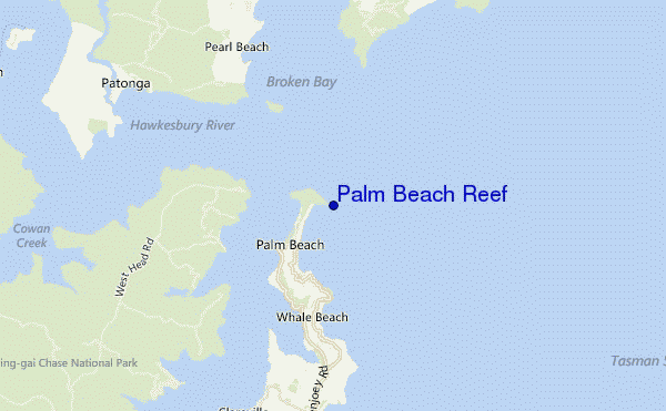 mapa de localização de Palm Beach Reef