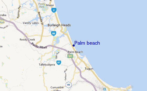 mapa de localização de Palm beach