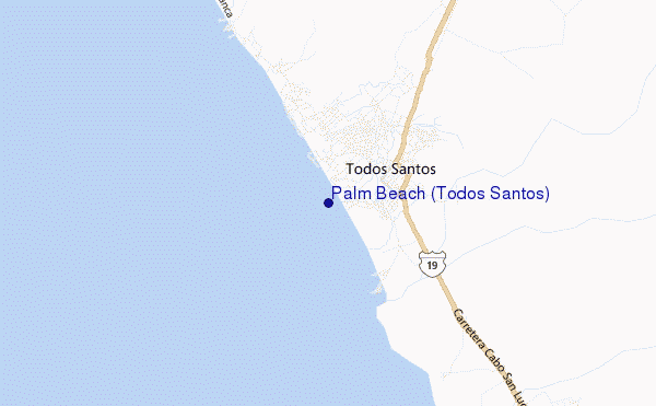 mapa de localização de Palm Beach (Todos Santos)