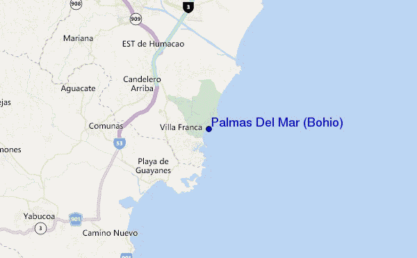 mapa de localização de Palmas Del Mar (Bohio)