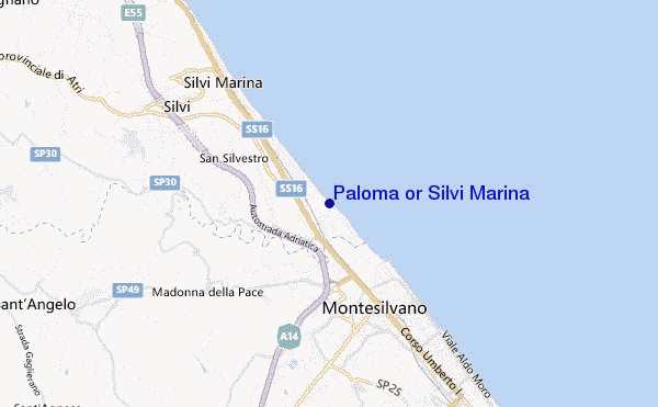 mapa de localização de Paloma or Silvi Marina